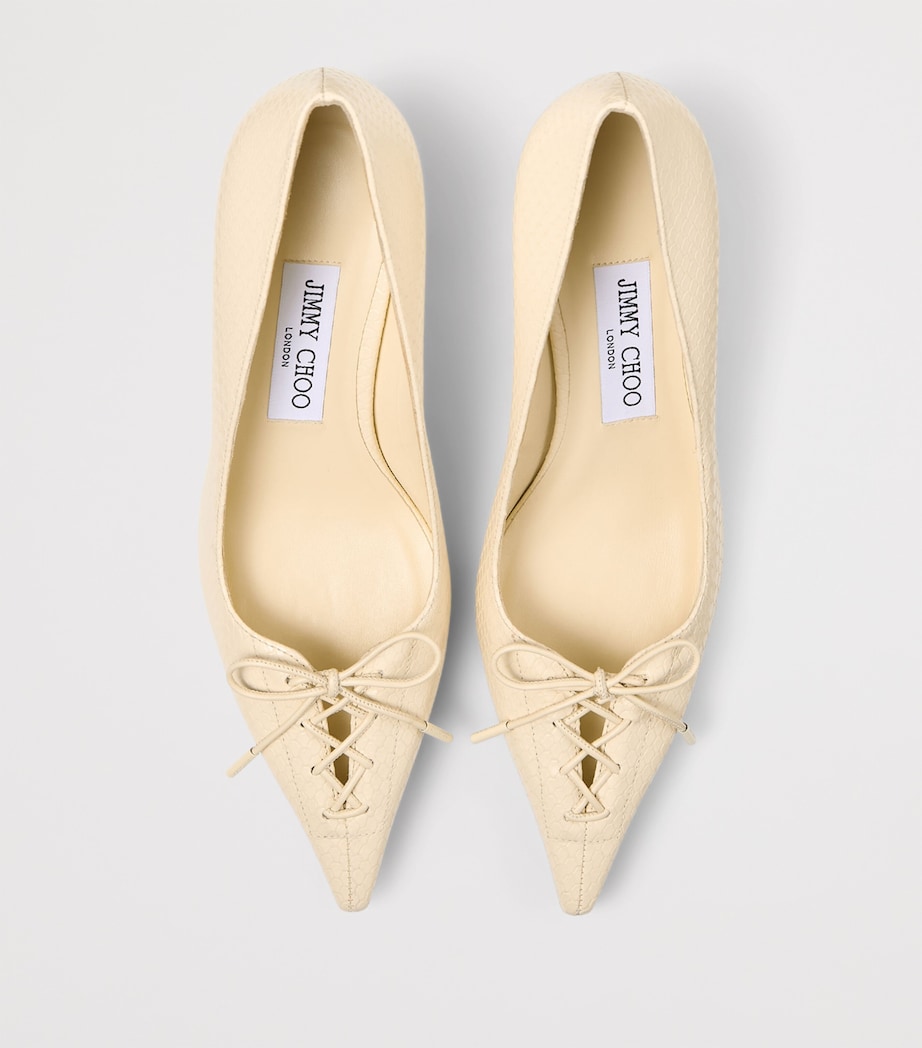 Scarlett 50 Leather Lace-Up Pumps BUTTERMILK Image 3