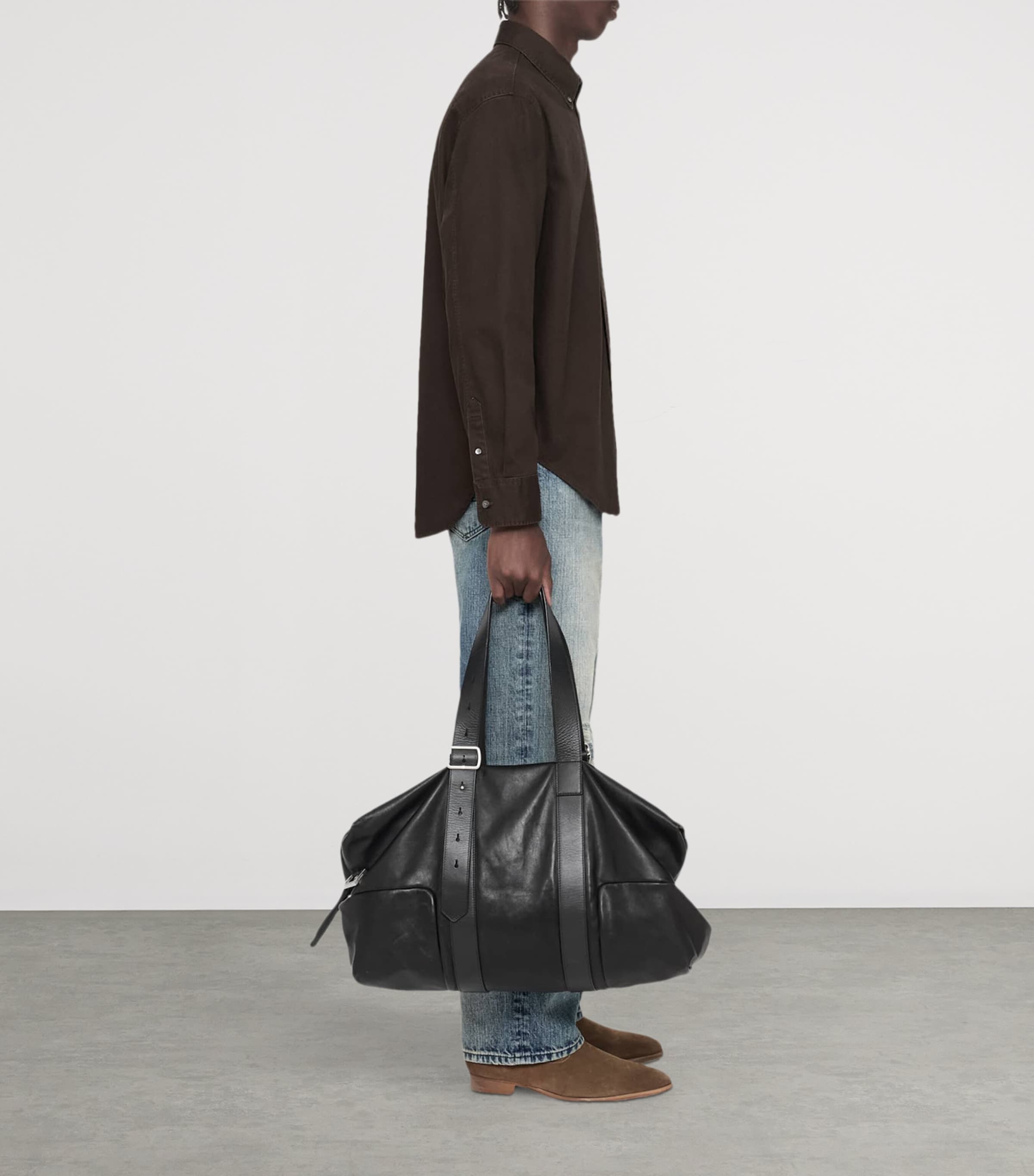 AllSaints Brown Organic Cotton Stow Oversized Shirt | Harrods UK