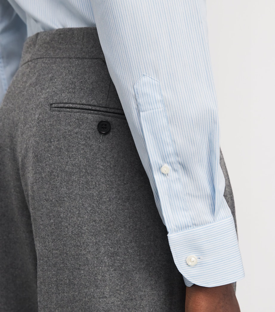 Cotton Twill Melange Stripe Shirt 23LIGHT GREY Image 6