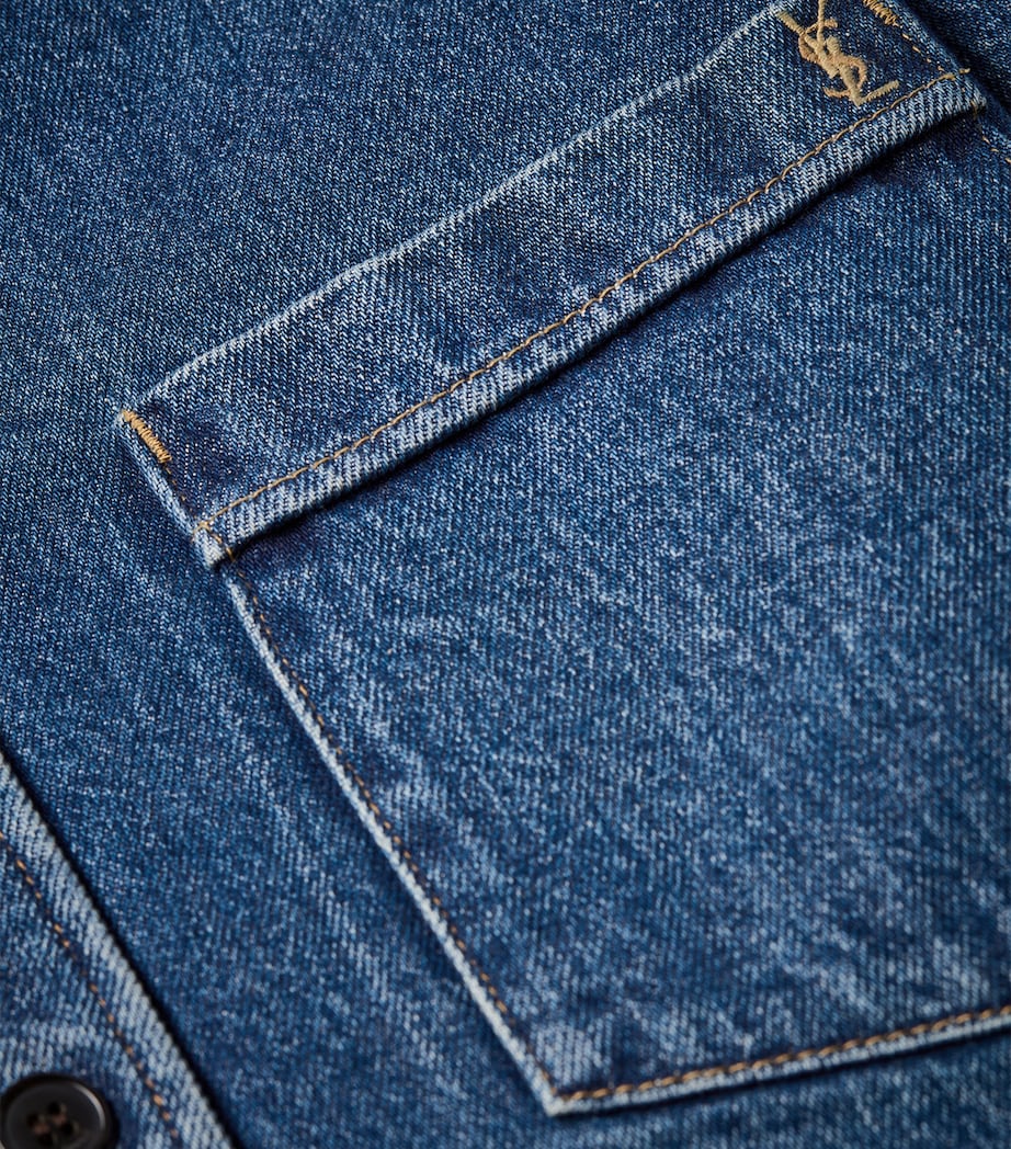 Saint Laurent Mens Cassandre Denim Shirt Image 3