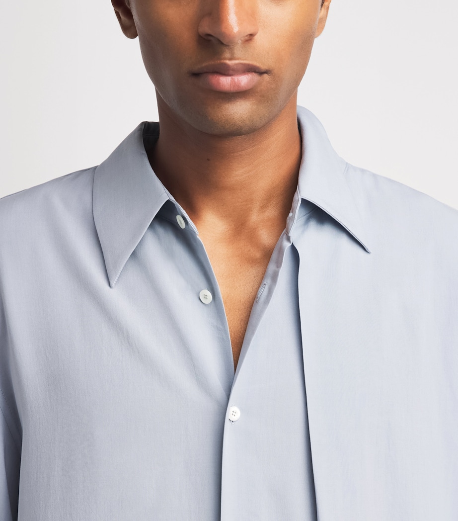 System Mens Asymmetrical Shirt Smoke Blue Image 3
