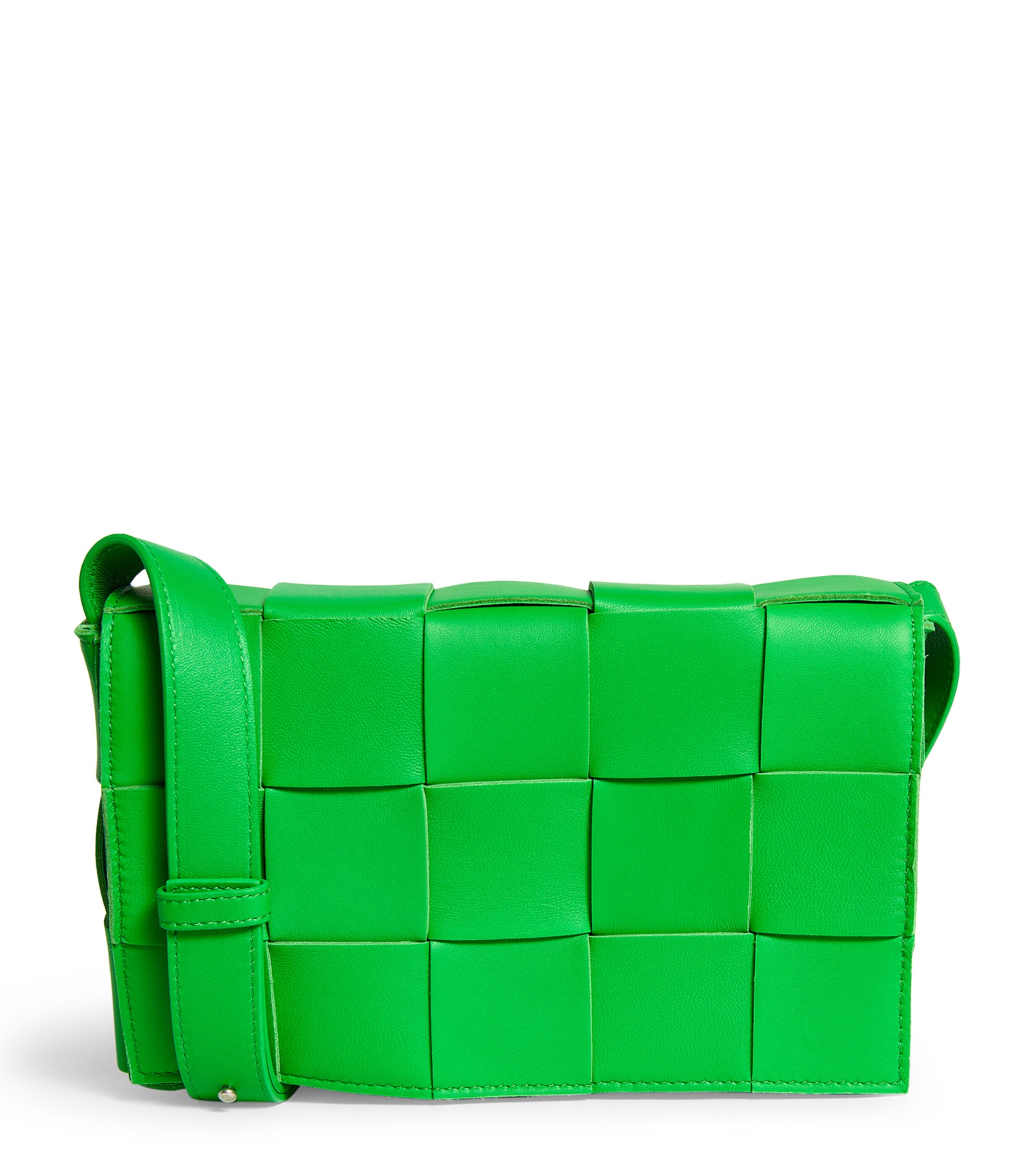 Bottega Veneta Leather Cassette Cross-Body Bag Parakeet Silver Image 1