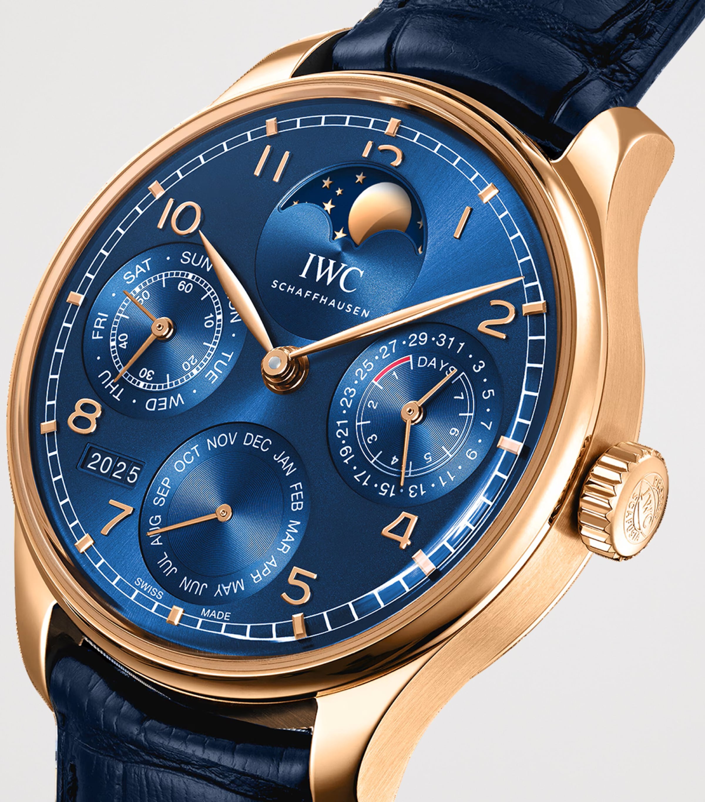 Yellow Gold Portugieser Perpetual Calendar Watch 44mm BLUE Image 3
