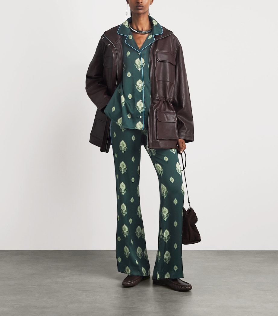 Sandro Paris Womens Paisley Trousers Green Image 2