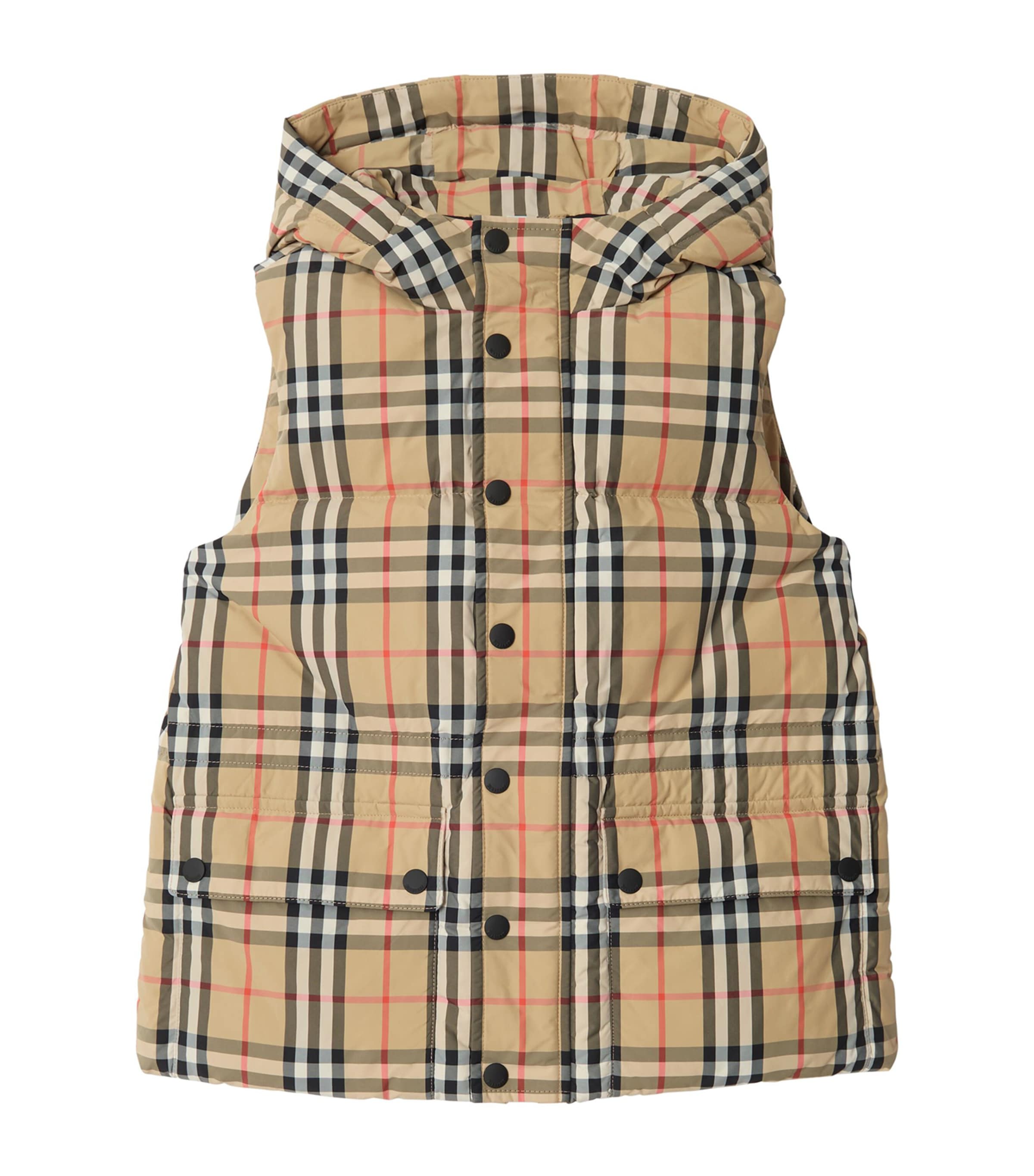 Burberry Kids Down Puffer Gilet (3-12 Years) Sand Ip Check Image 1