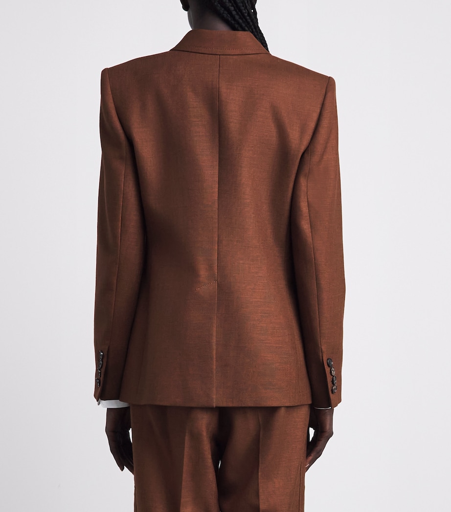 ME+EM Womens Wool-Blend Sharp Contour Blazer Pecan Brown Image 5