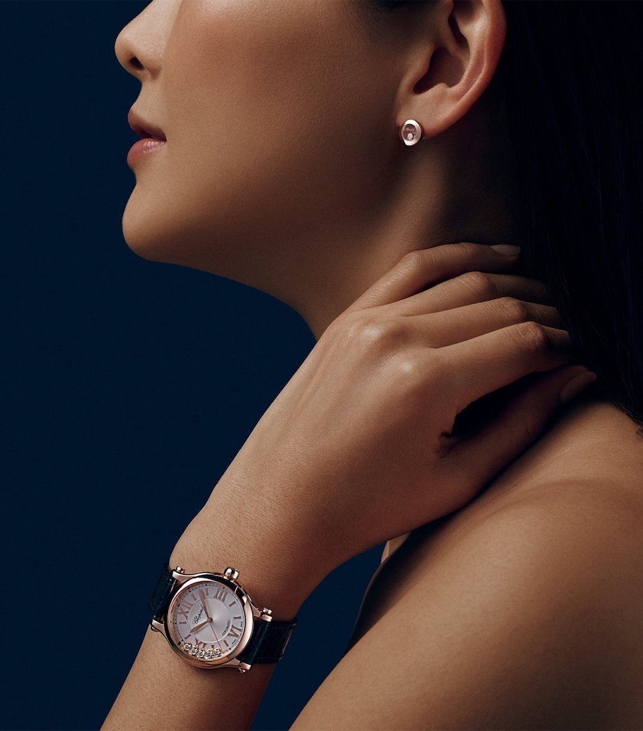 Rose Gold and Diamond Happy Sport Automatic Watch 33mm 18K ROSE GOLD Image 5