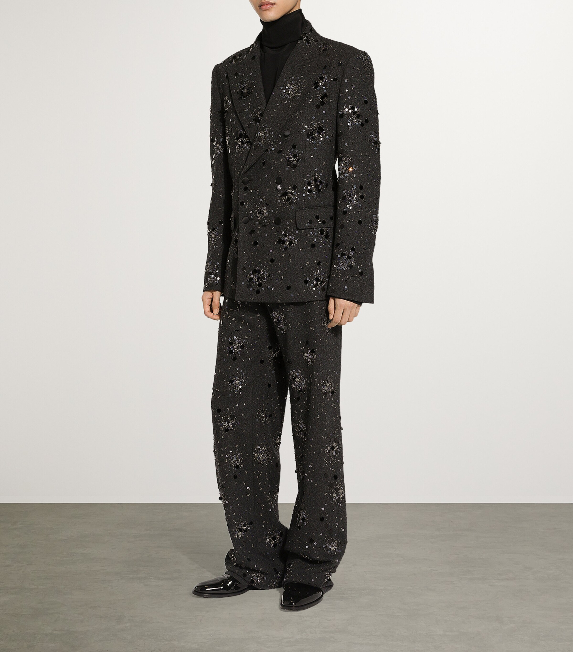 Silk High-Neck Shirt N0000-BLACK Image 5