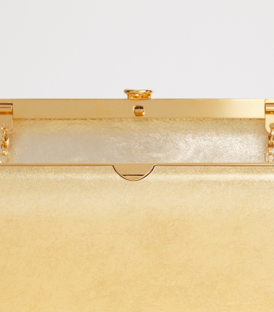 Jeffrey Levinson Gold Leaf-Coated Finely Clutch Bag Natural Gold Leaf Image 5