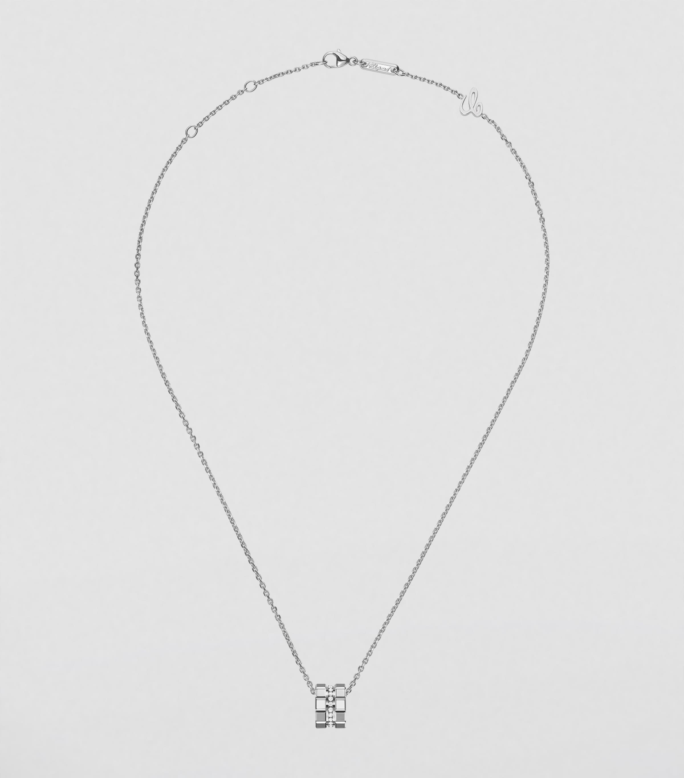 White Gold and Diamond Ice Cube Necklace 18K WHITE GOLD Image 2