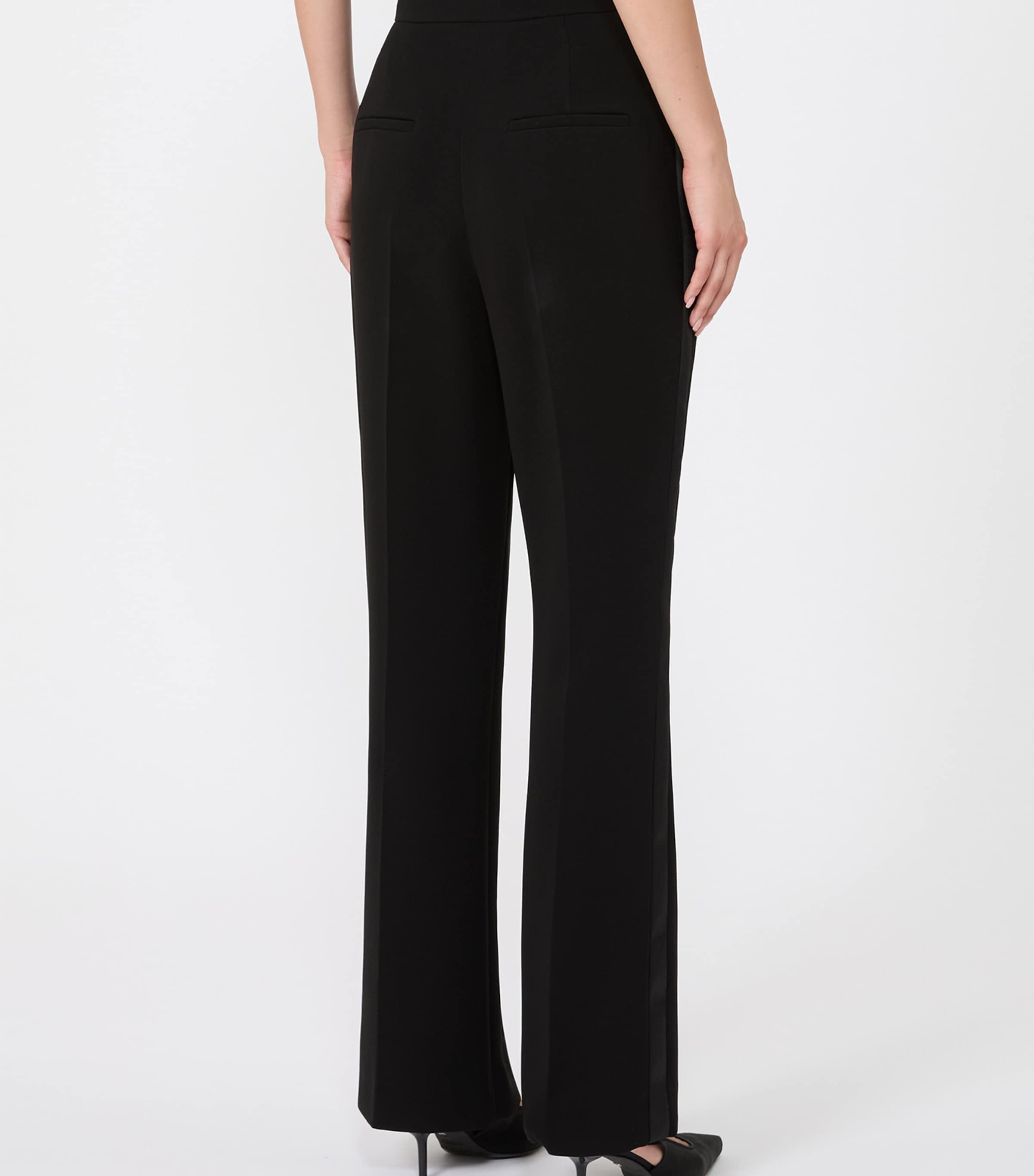 Max Mara Womens Cady Wide-Leg Trousers Black Image 4