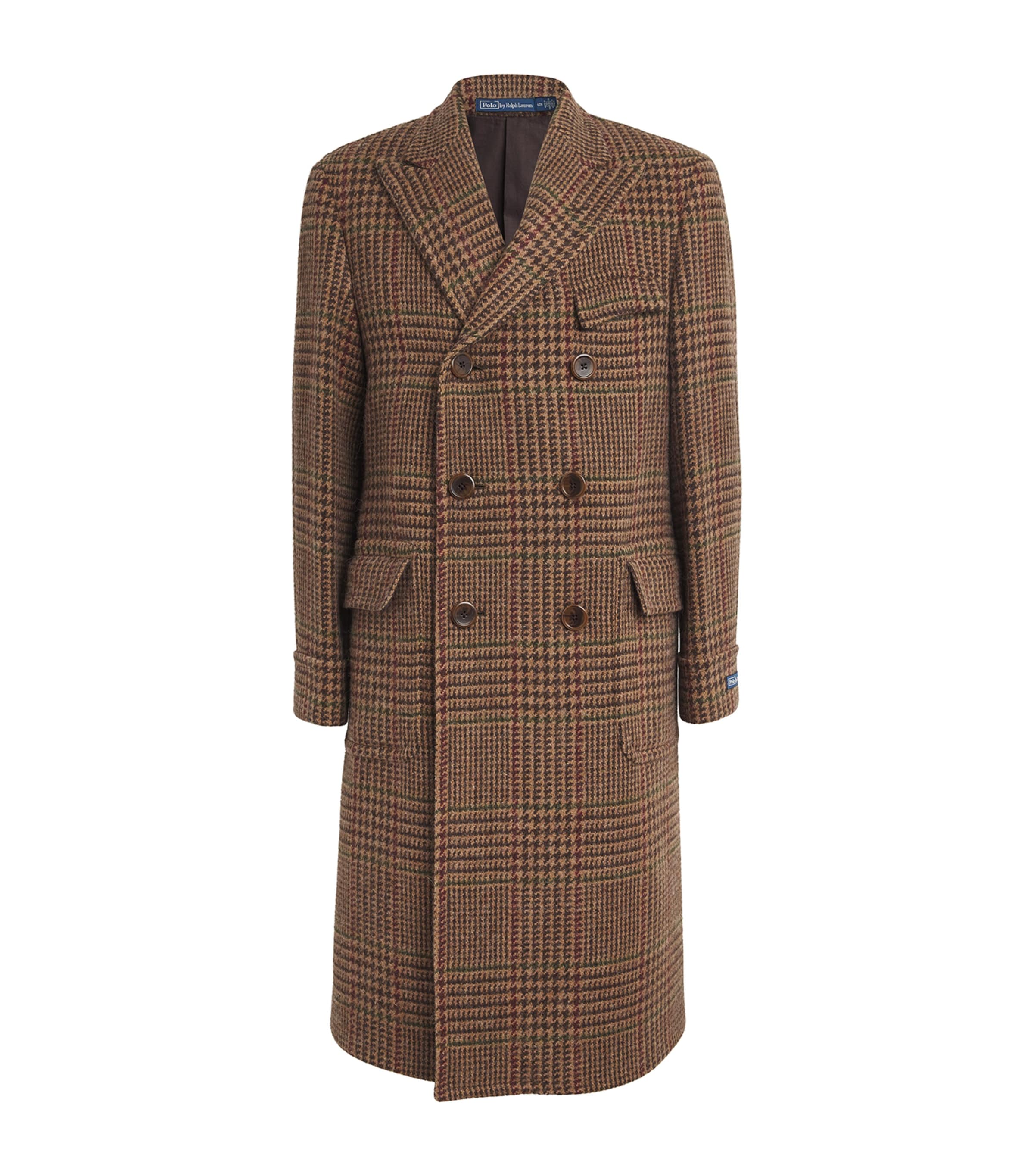 Polo Ralph Lauren Wool Check Coat In Brown