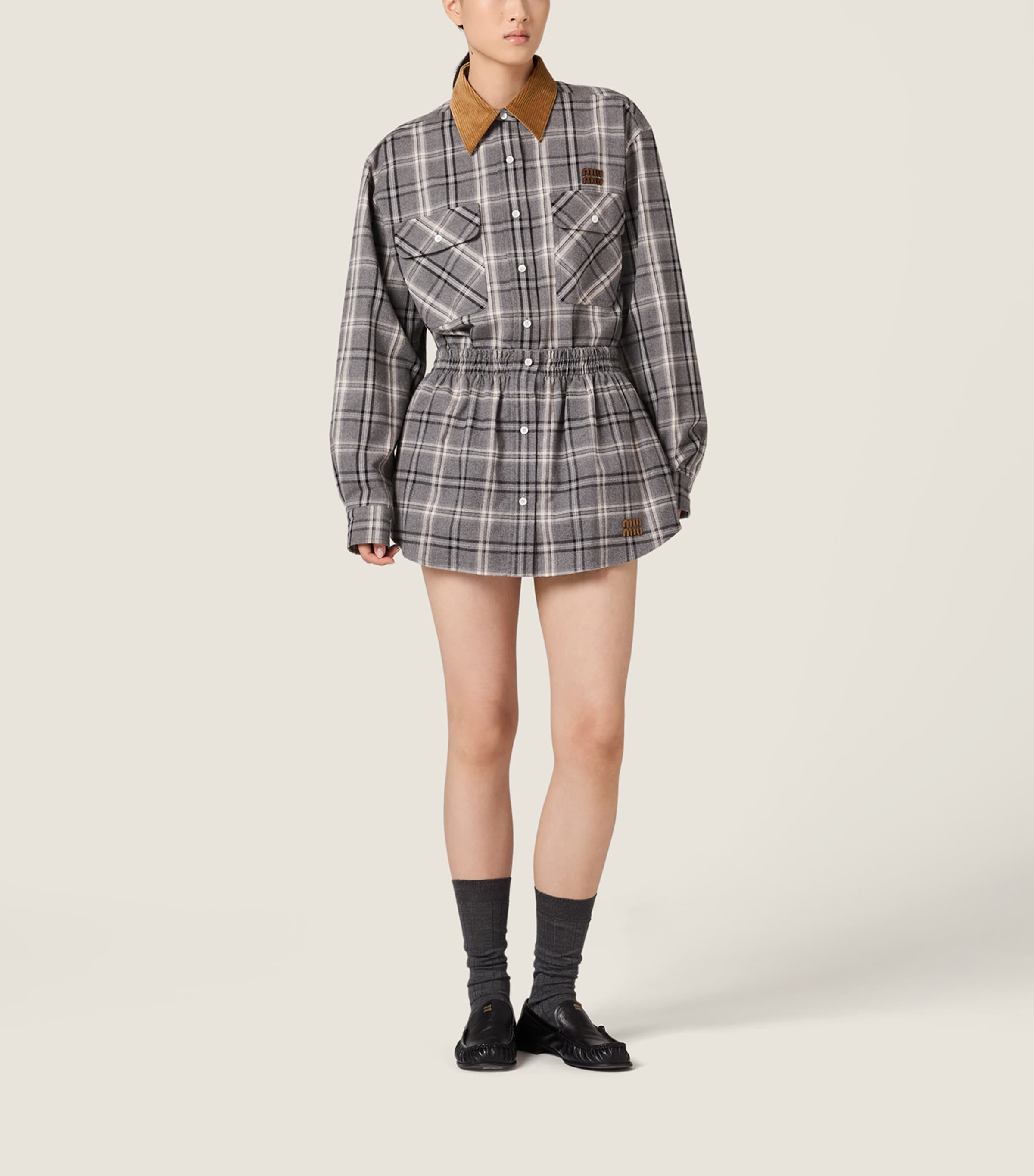 Cotton Flannel Mini Skirt F0480 Image 2