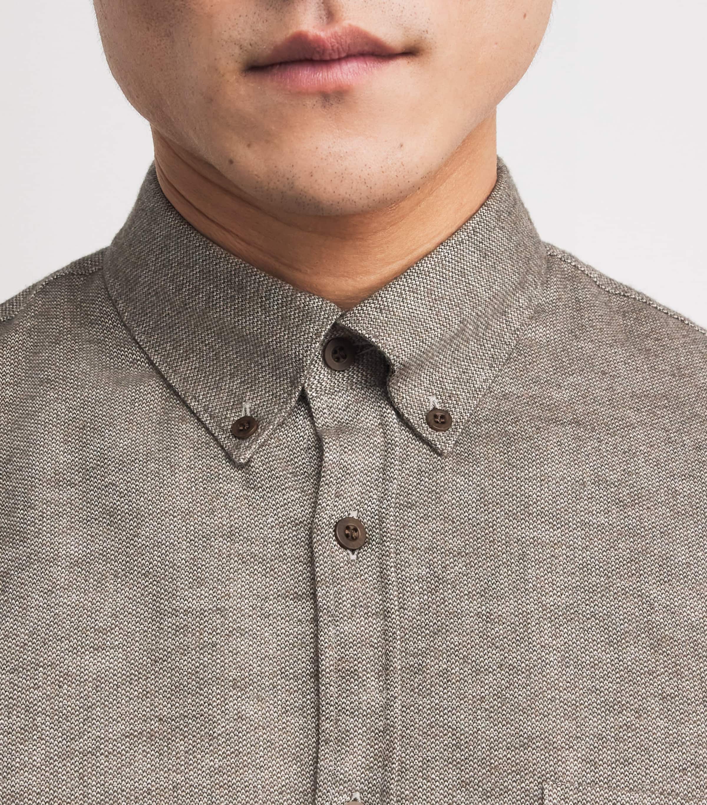 Brushed Cotton Shirt LIGHT BROWN MELANGE Image 6