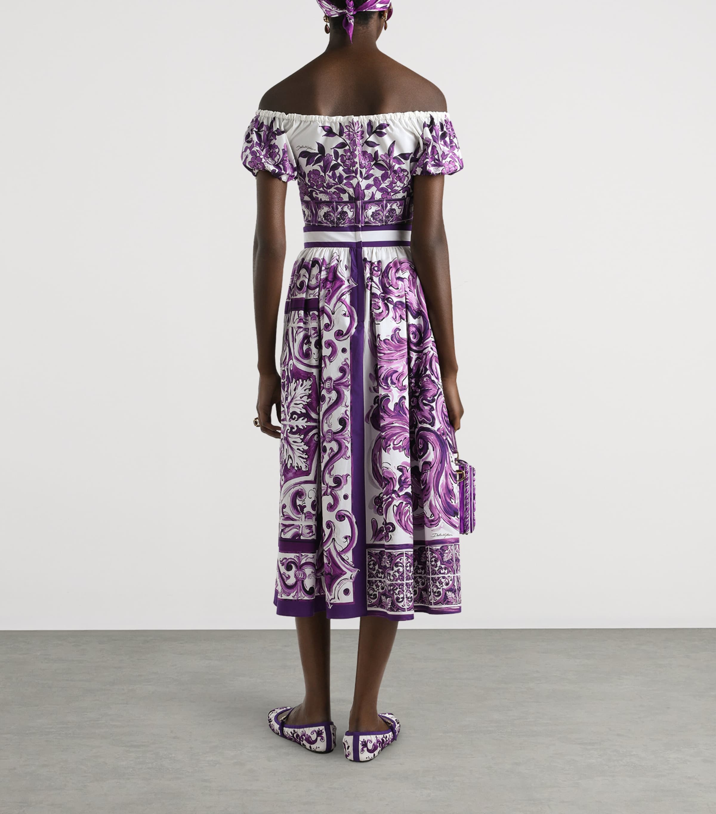 Cotton Majolica Print Crop Top I13TN-MAIOLICA 4 Image 3