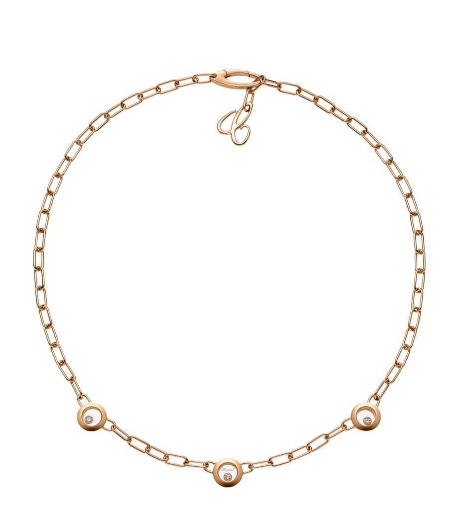 Rose Gold and Diamond Happy Diamonds Icons Necklace 18K ROSE GOLD Image 1