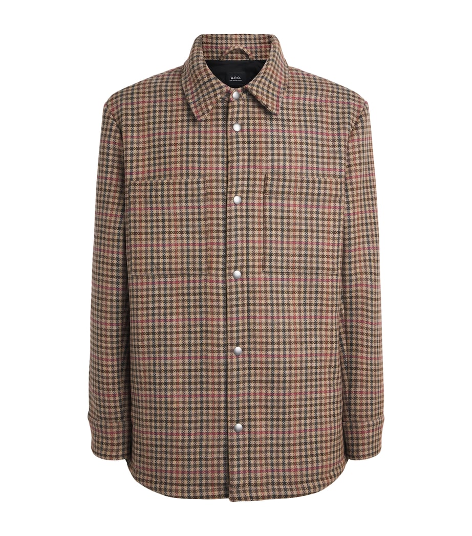 Wool-Blend Check Overshirt CAC - MARRON GLACE Image 1