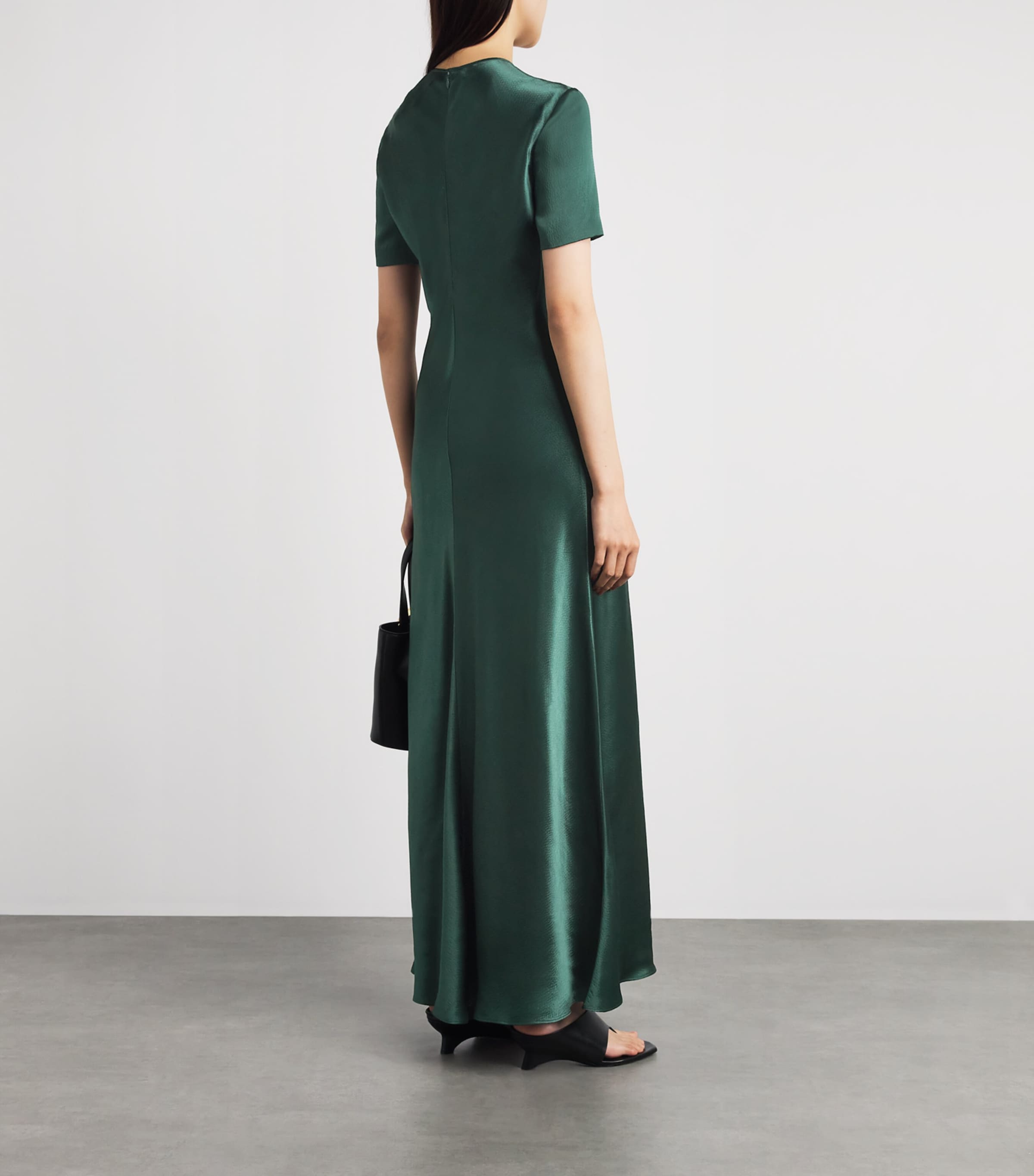 FFORME Womens Satin Akriti Maxi Dress Evergreen Image 4