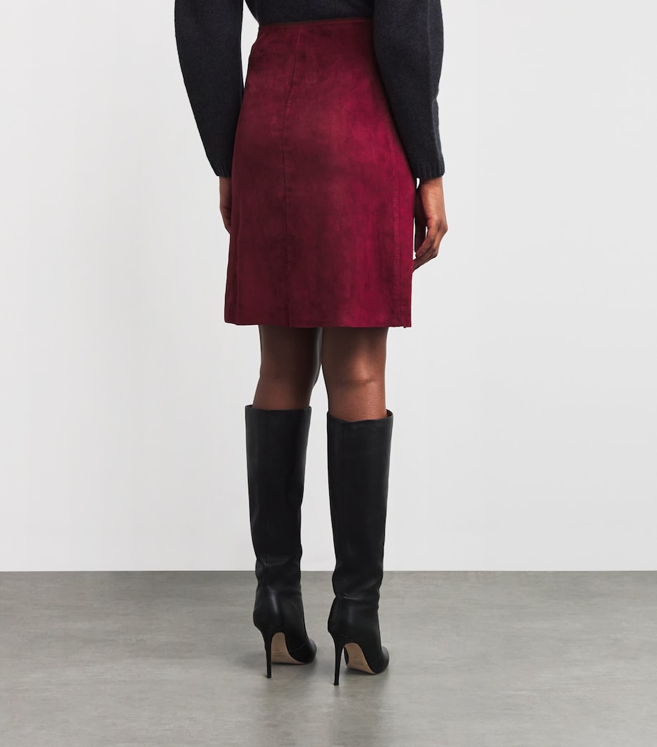 Suede Stretch Nicole Mini Skirt RUBY Image 4