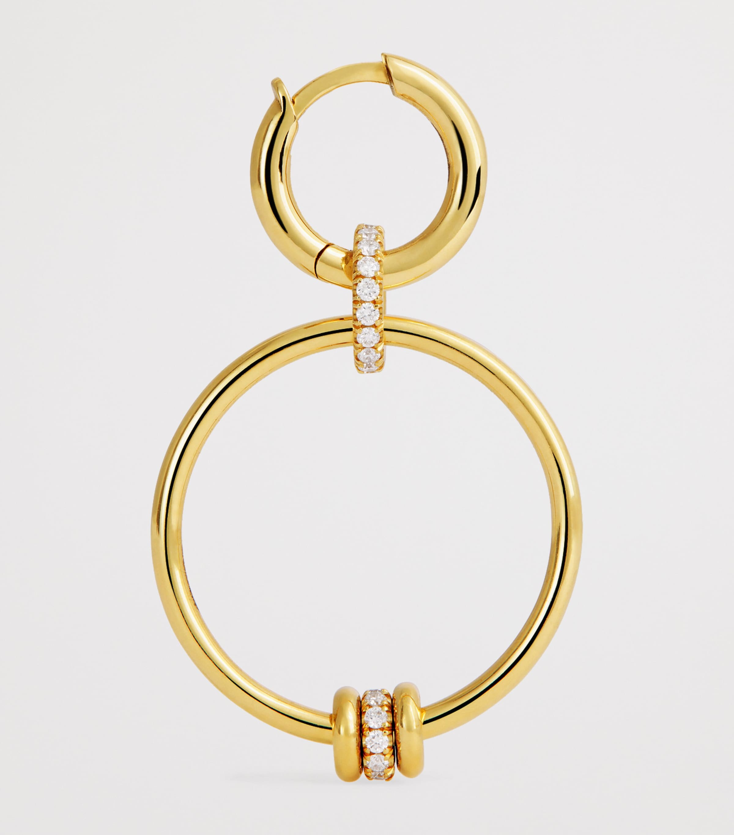 Spinelli Kilcollin Yellow Gold and Diamond Asha Hoop Earrings Yellow Gold Image 4