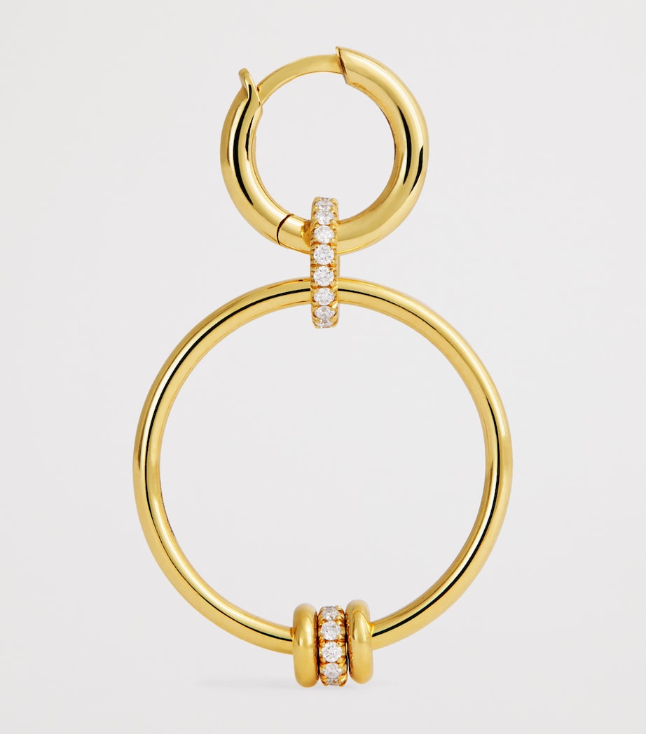 Spinelli Kilcollin Yellow Gold and Diamond Asha Hoop Earrings Yellow Gold Image 4