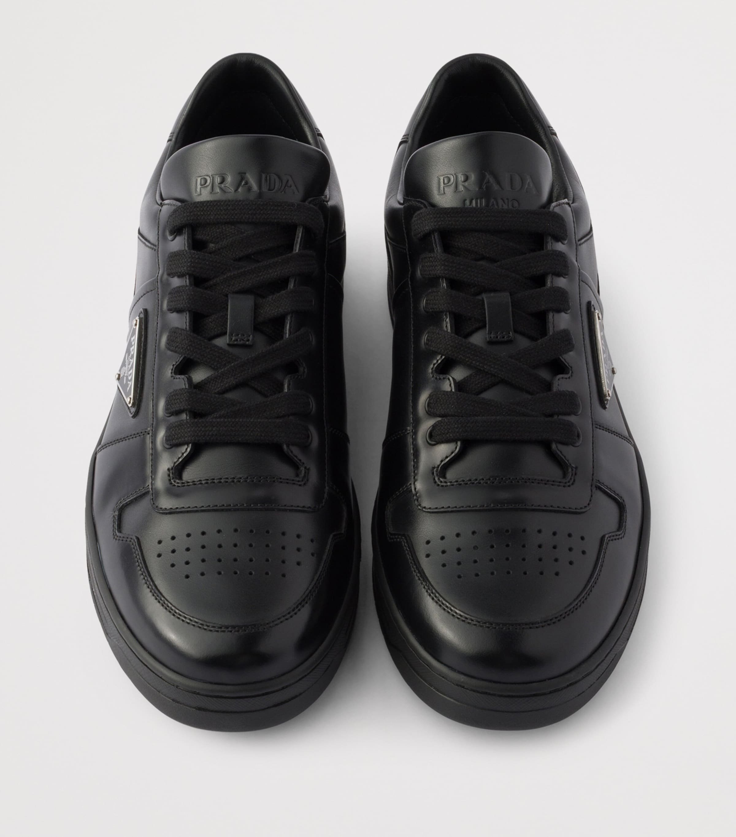 Prada Leather Downtown Sneakers Black Image 3