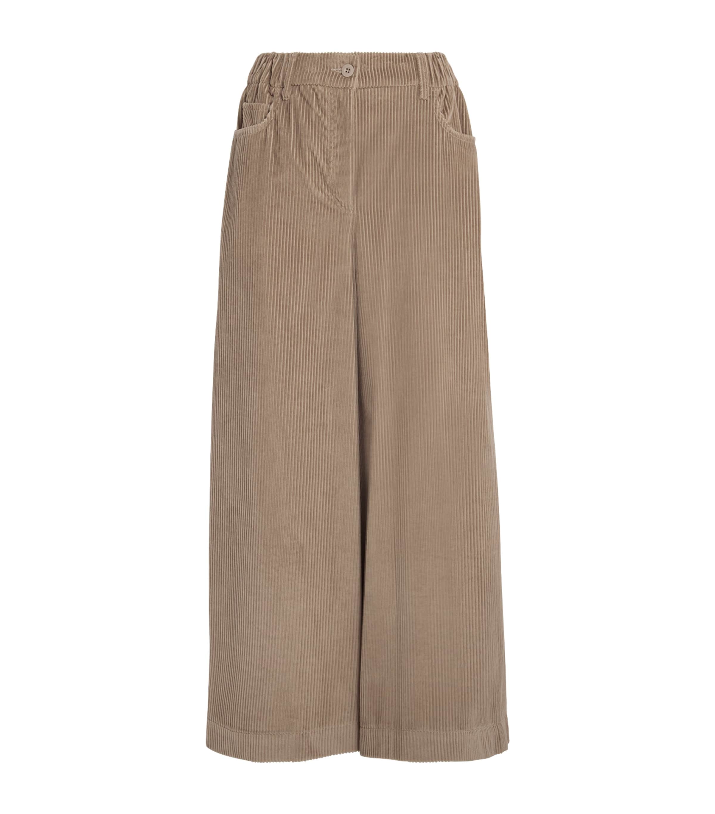 Weekend Max Mara Corduroy Wide-leg Trousers In Brown