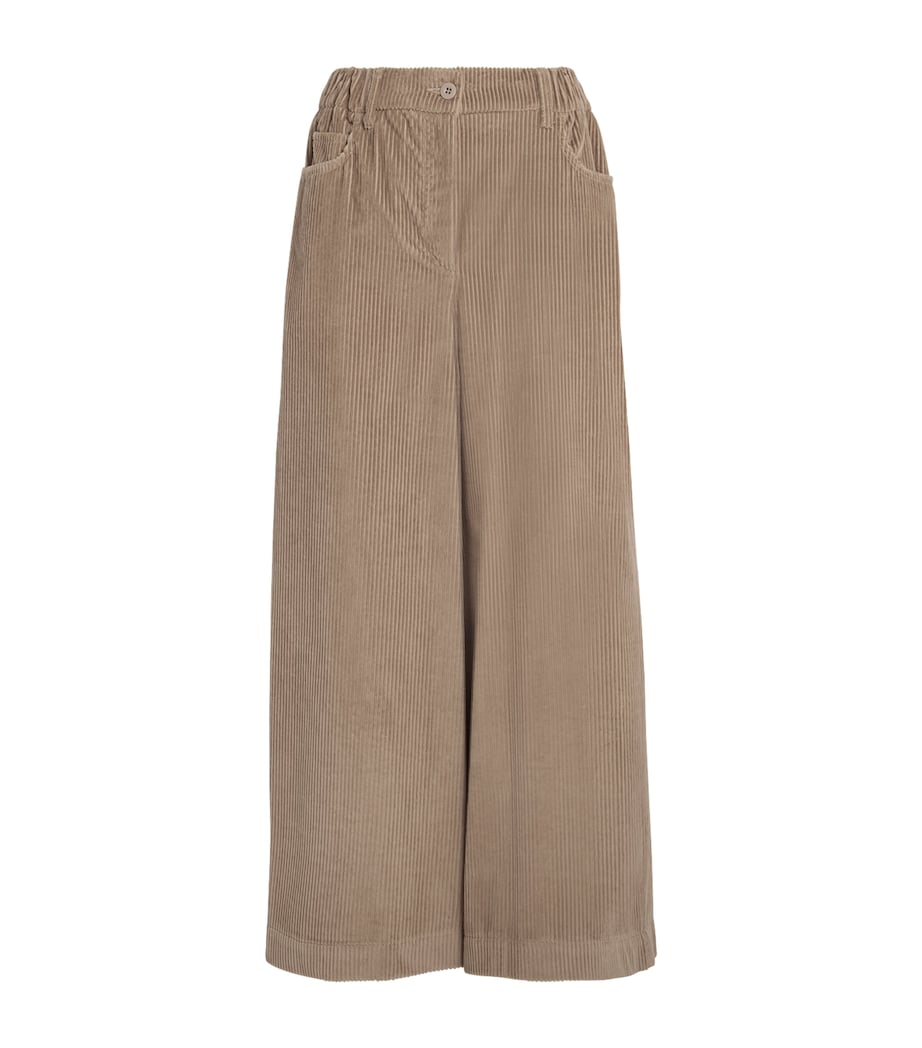 Corduroy Wide-Leg Trousers SAND Image 1