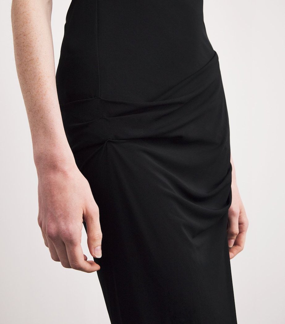 Asymmetric The Drapeado Maxi Dress 990 BLACK Image 4