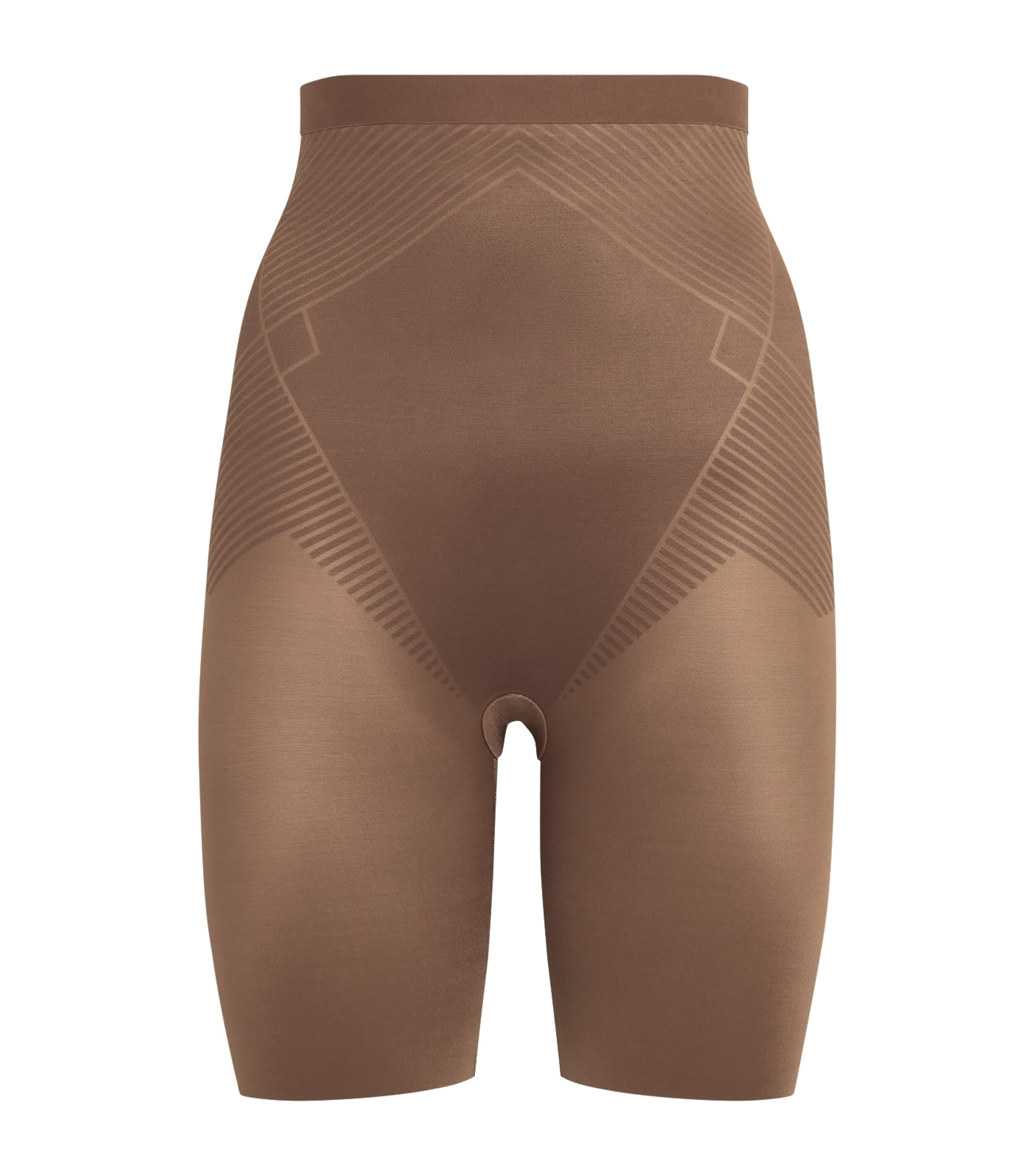 SPANXshape Invisible High-Waist Mid-Thigh Shorts - Medium Control CHESTNUT BROWN Image 1