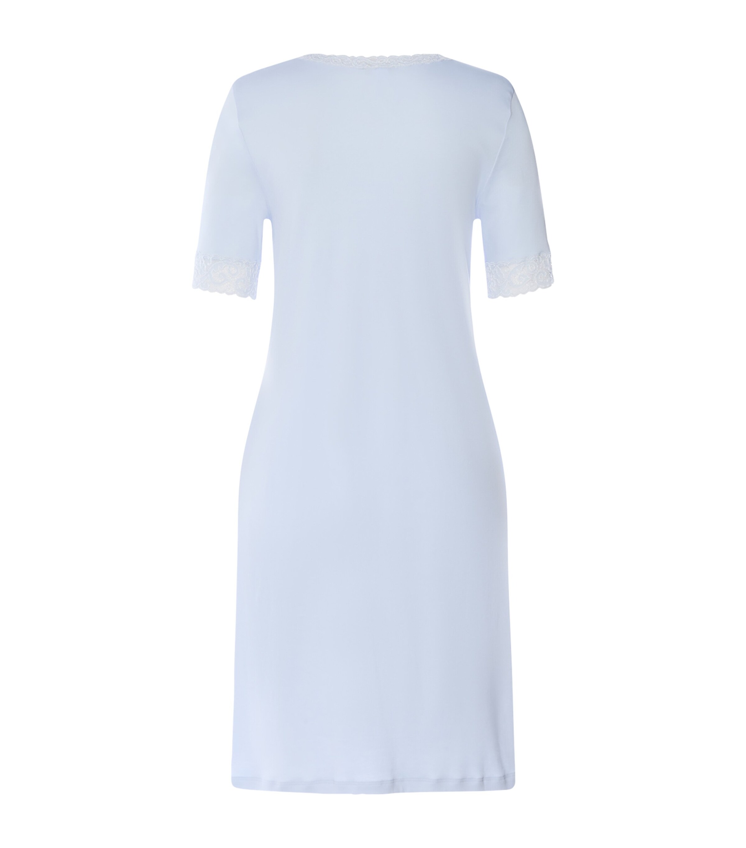 Hanro Womens Cotton Lace-Trim Moments Nightdress Blue Dove Image 5