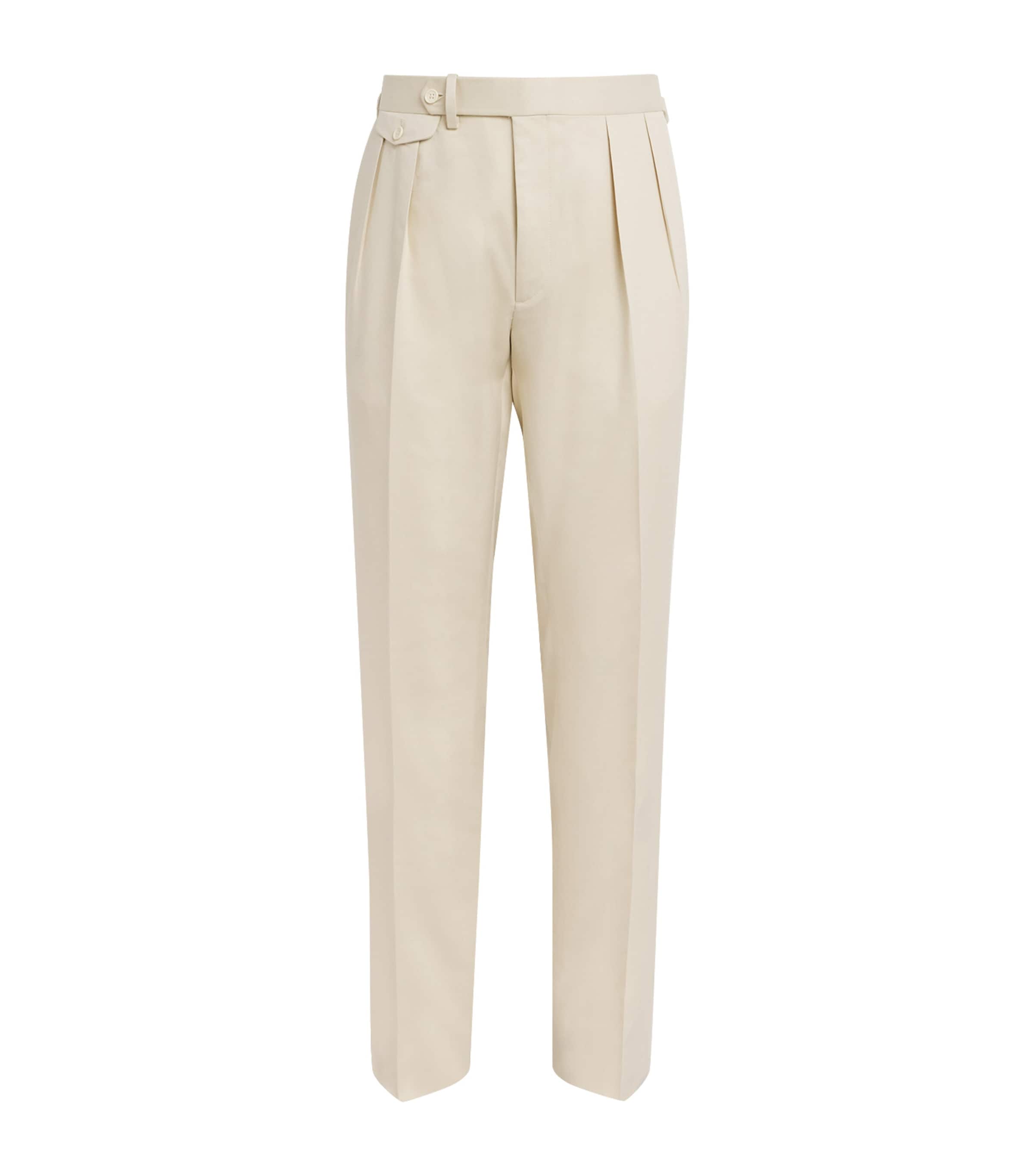 Ralph Lauren Purple Label Ivory Silk Pleated Gregory Straight