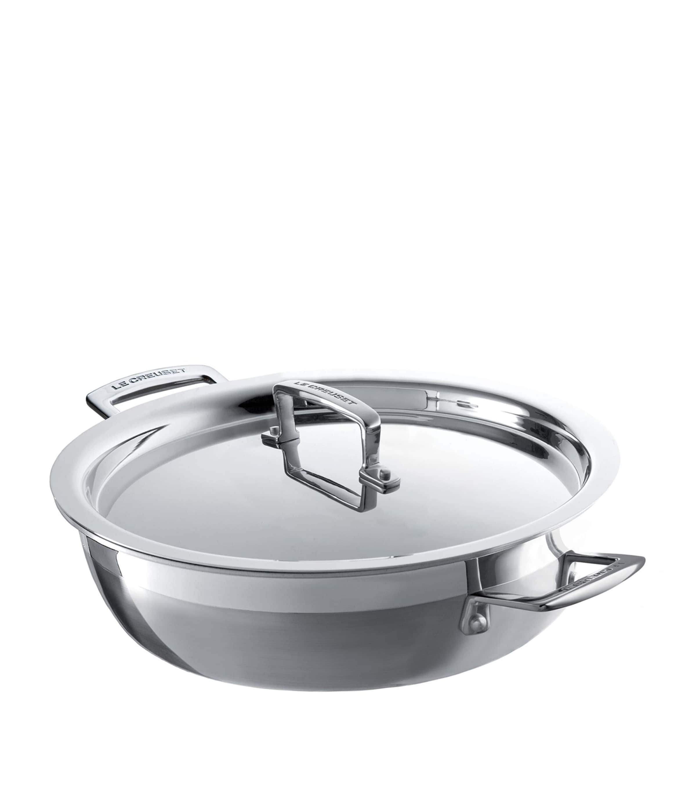 Le Creuset 3-ply Stainless Steel Shallow Casserole Dish In Metallic