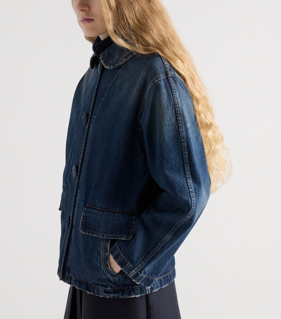 Washed Blouson Denim Jacket F0008 Image 4