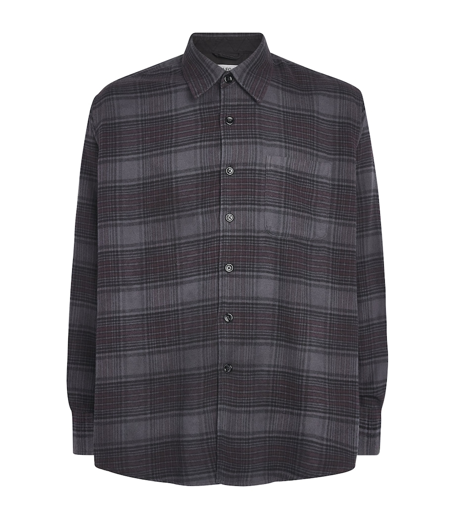 Our Legacy Mens Cotton Check Above Shirt Faded Nctrn Chk Flnl Image 1