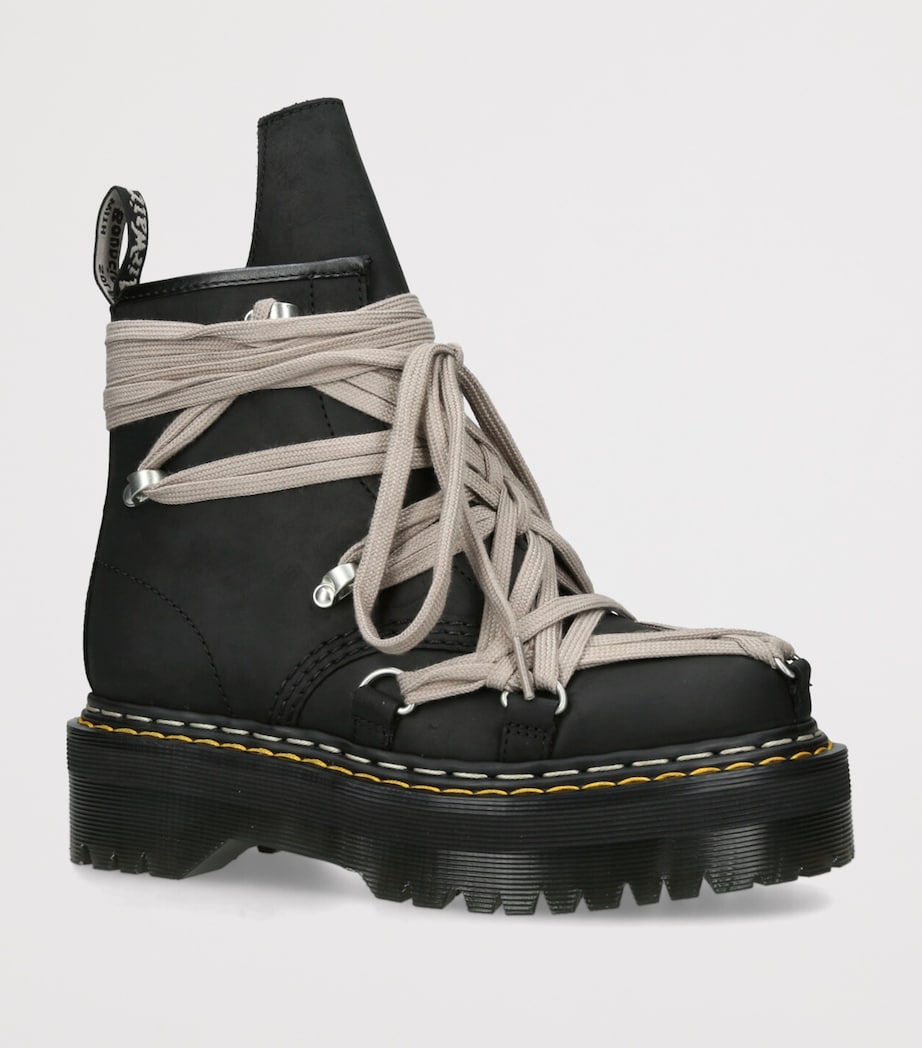 x Dr. Martens Leather 1460 Quad Sole Megalace Ankle Boots BLACK/COMB Image 3