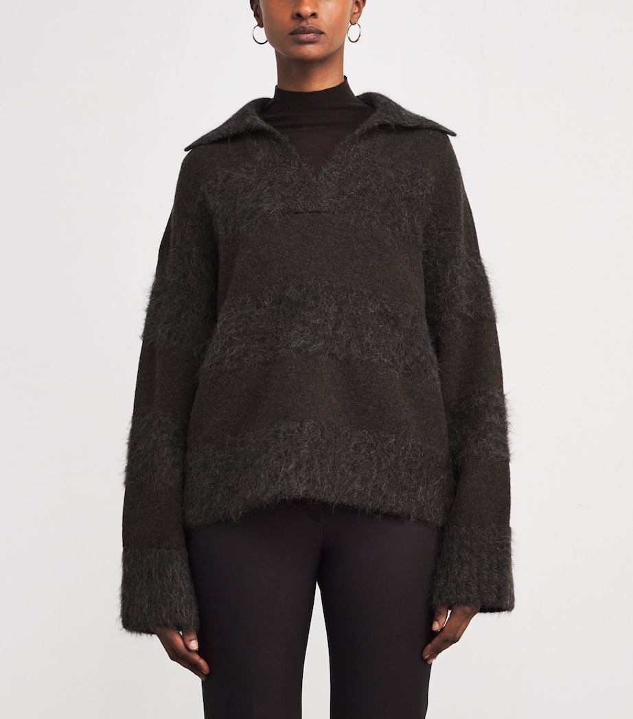 Brushed Stripe Take Sweater COCOA Image 3