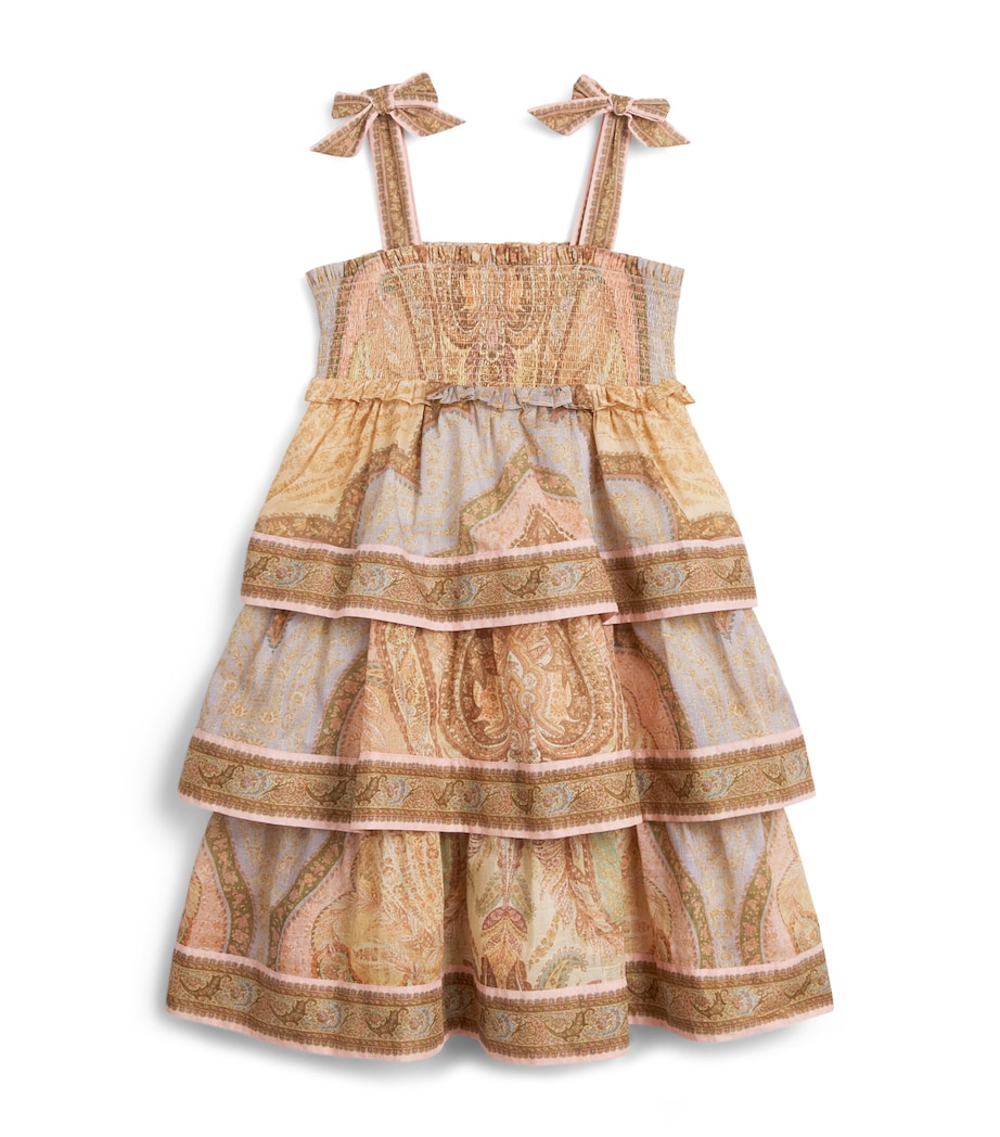 Zimmermann Kids Cotton Tiered Awaken Dress (1-12 Years) Tapestry Sand Multi Image 1