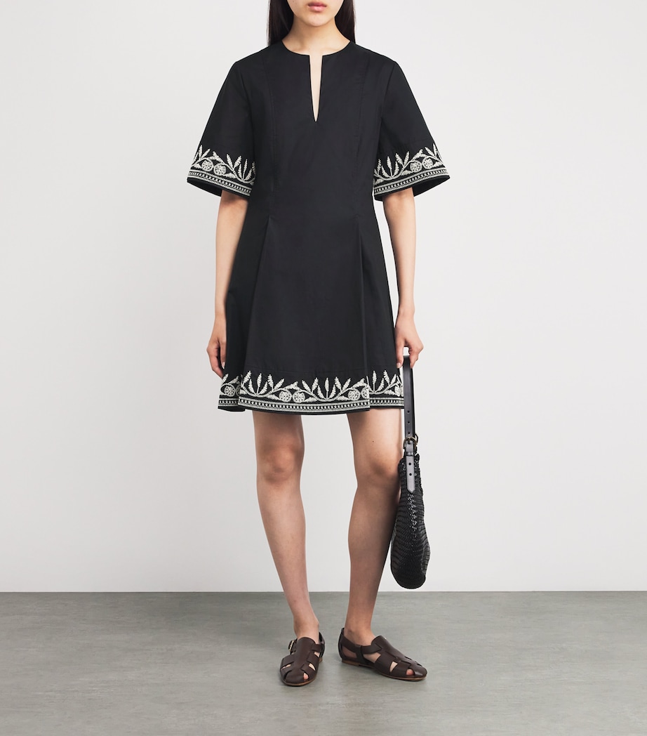 Embroidered Mary Mini Dress 050 BLACK Image 2