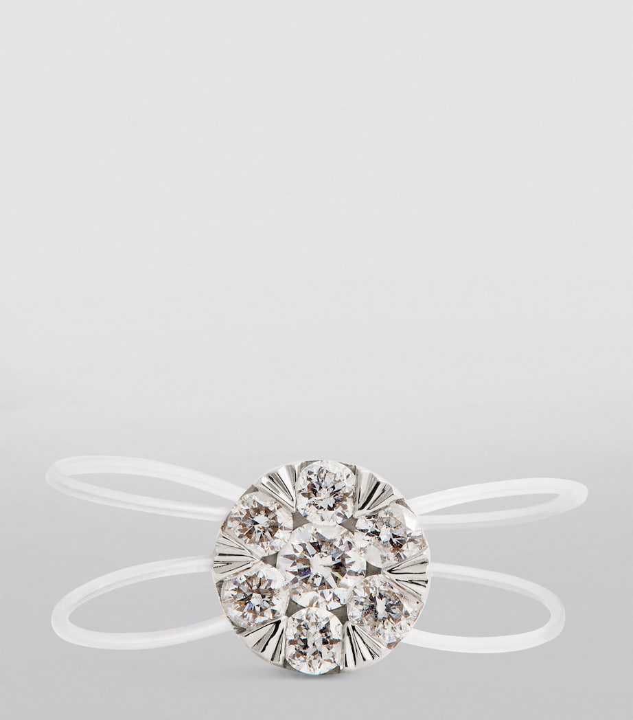 White Gold and Diamond Floating Ring WHITE GOLD Image 3