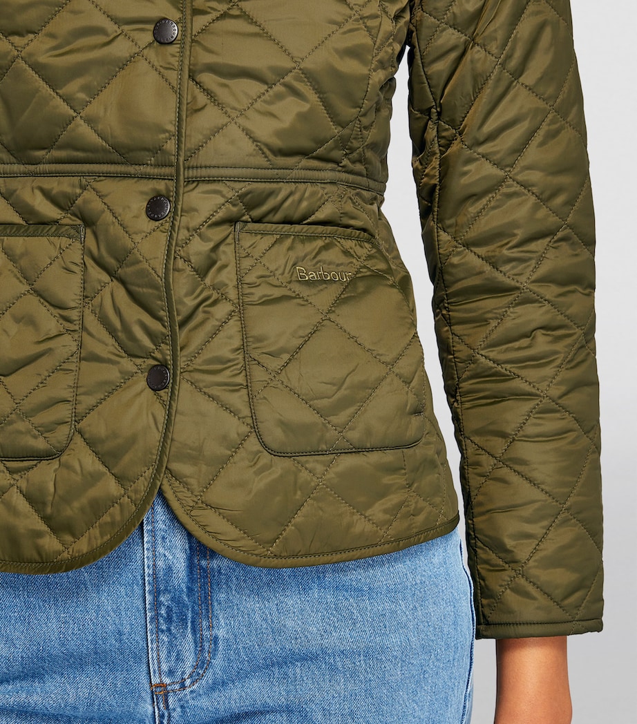 Barbour Womens Quilted Deveron Jacket Olive Pale Pink Image 6