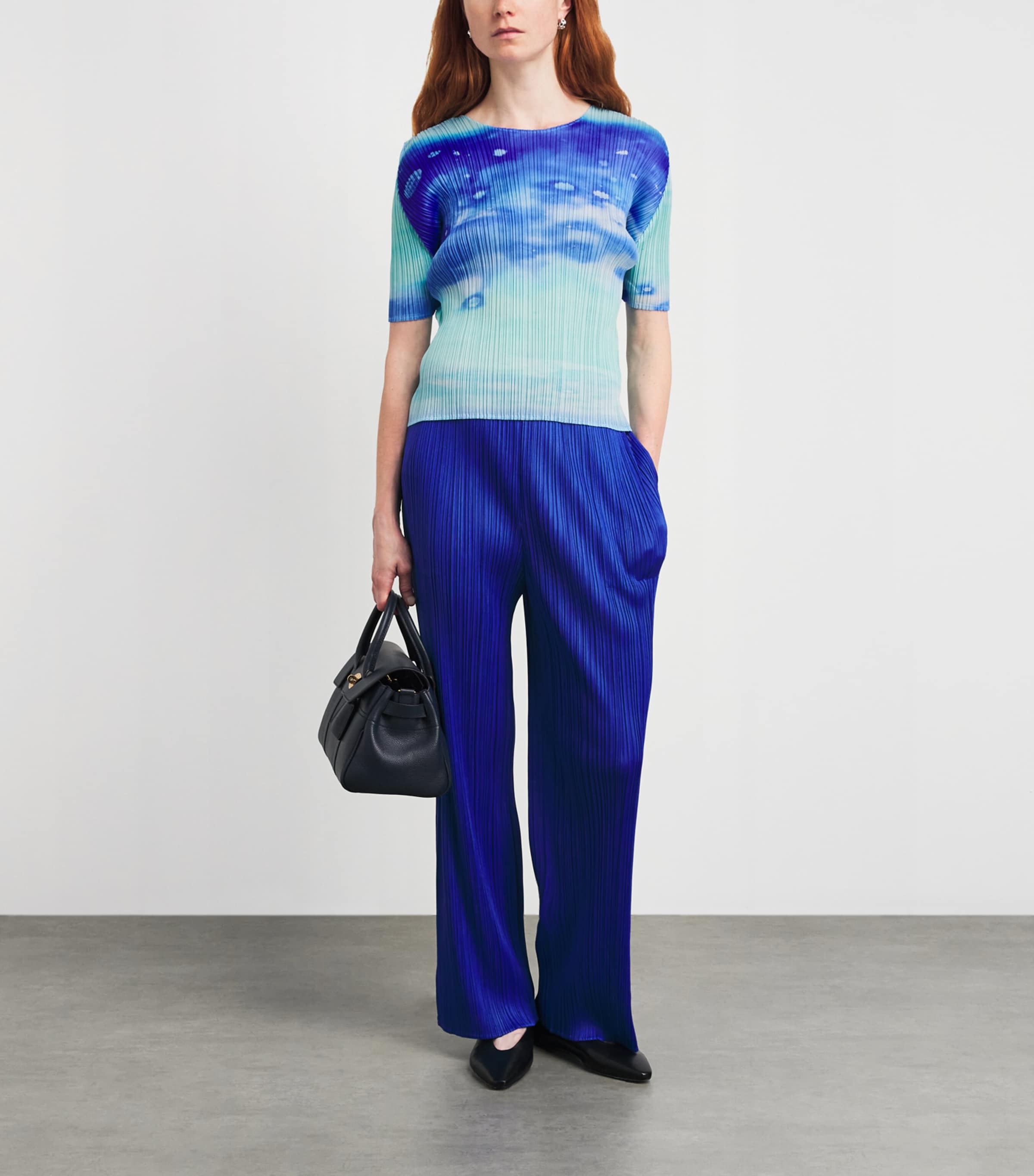 Pleats Please Issey Miyake Womens Sea Bubble Top Blue Image 2