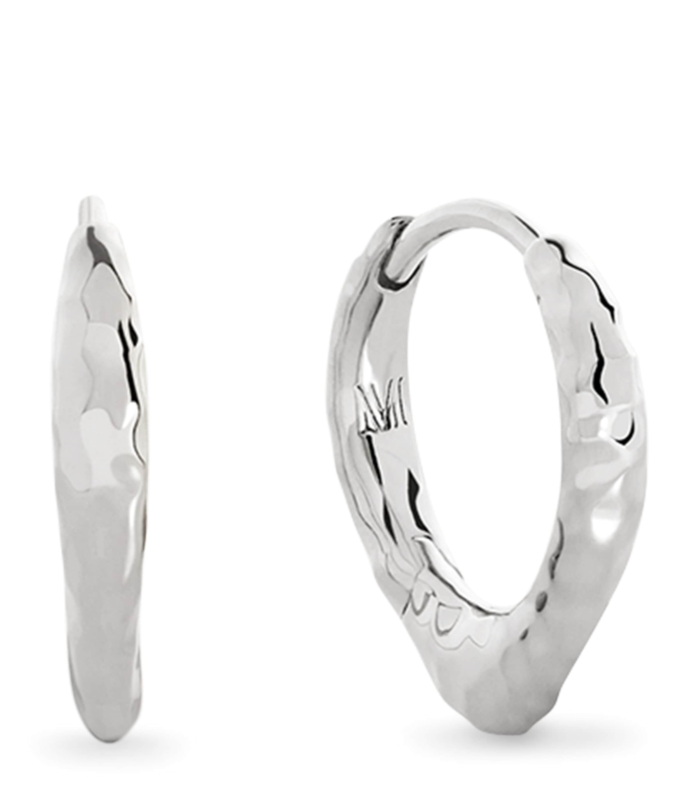 Monica Vinader Sterling Silver Siren Tapered Huggie Earrings In Metallic