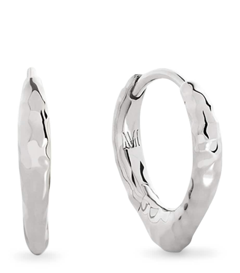 Sterling Silver Siren Tapered Huggie Earrings STERLING SILVER Image 1