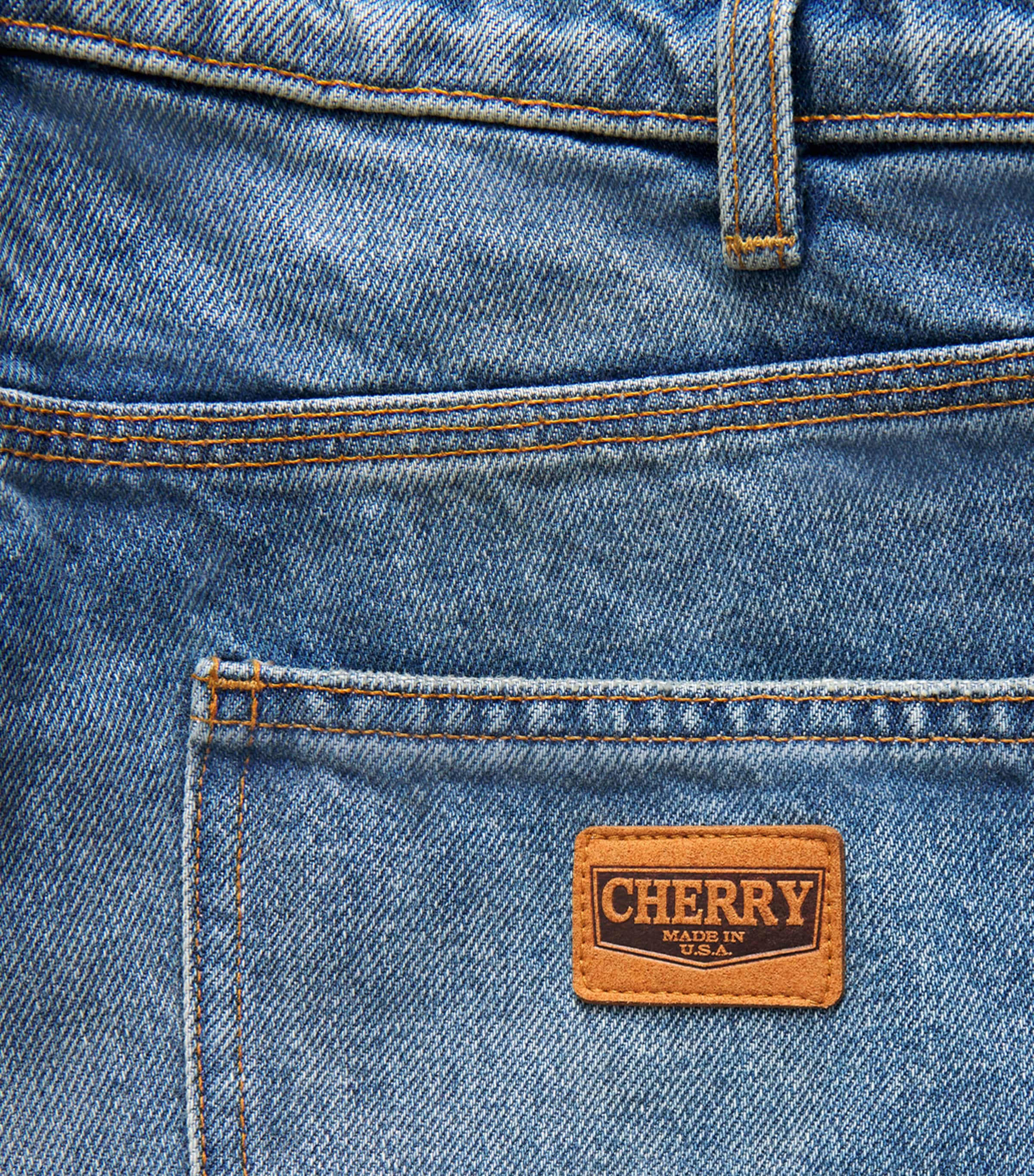 Cherry Los Angeles Mens Carpenter Wide-Leg Jeans Denim Image 6