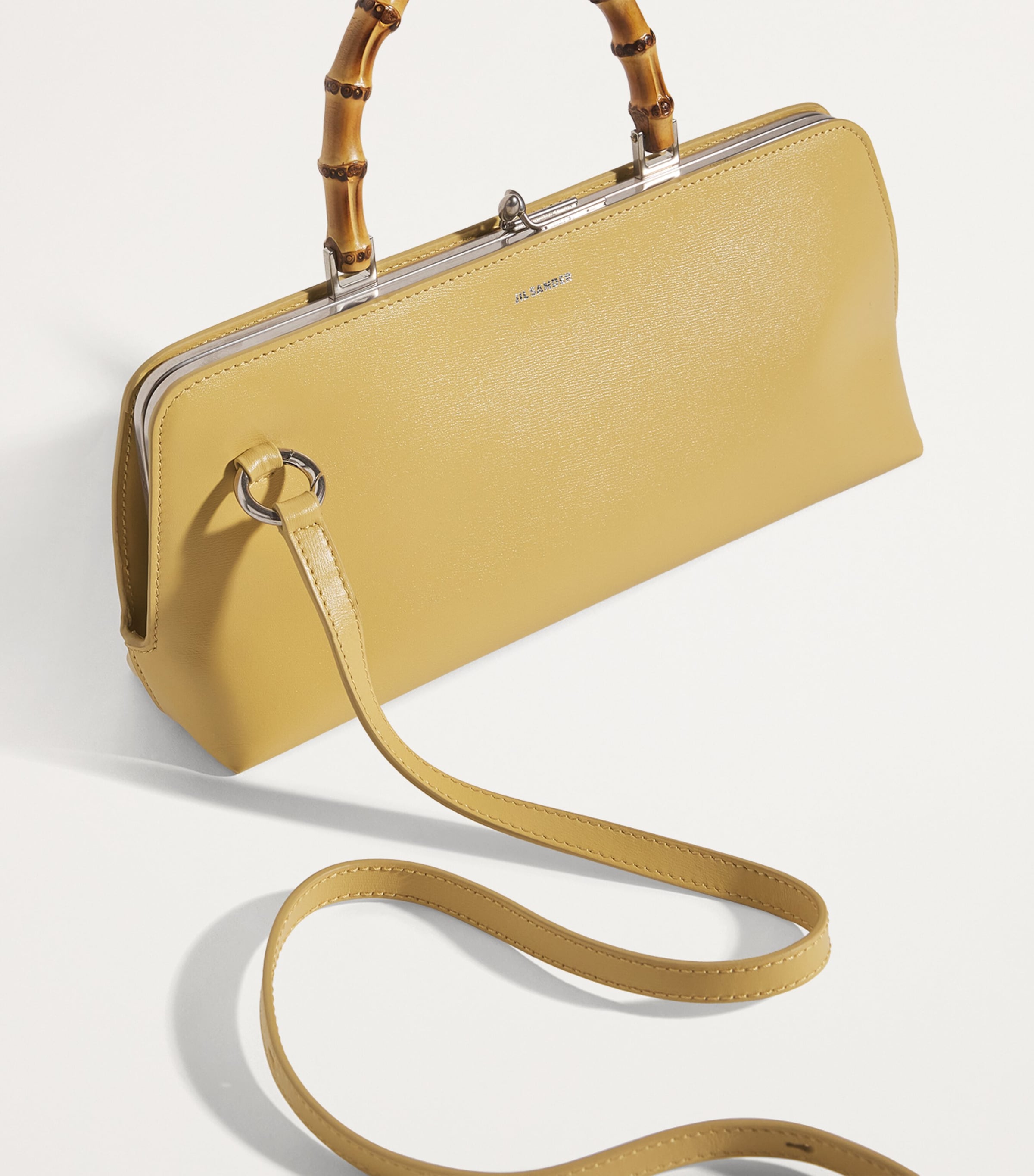 【JIL SANDER】 Small Goji Bamboo パルメラートレザーバッグ Jil Sander Goji Small Bamboo Leather Top-Handle Bag