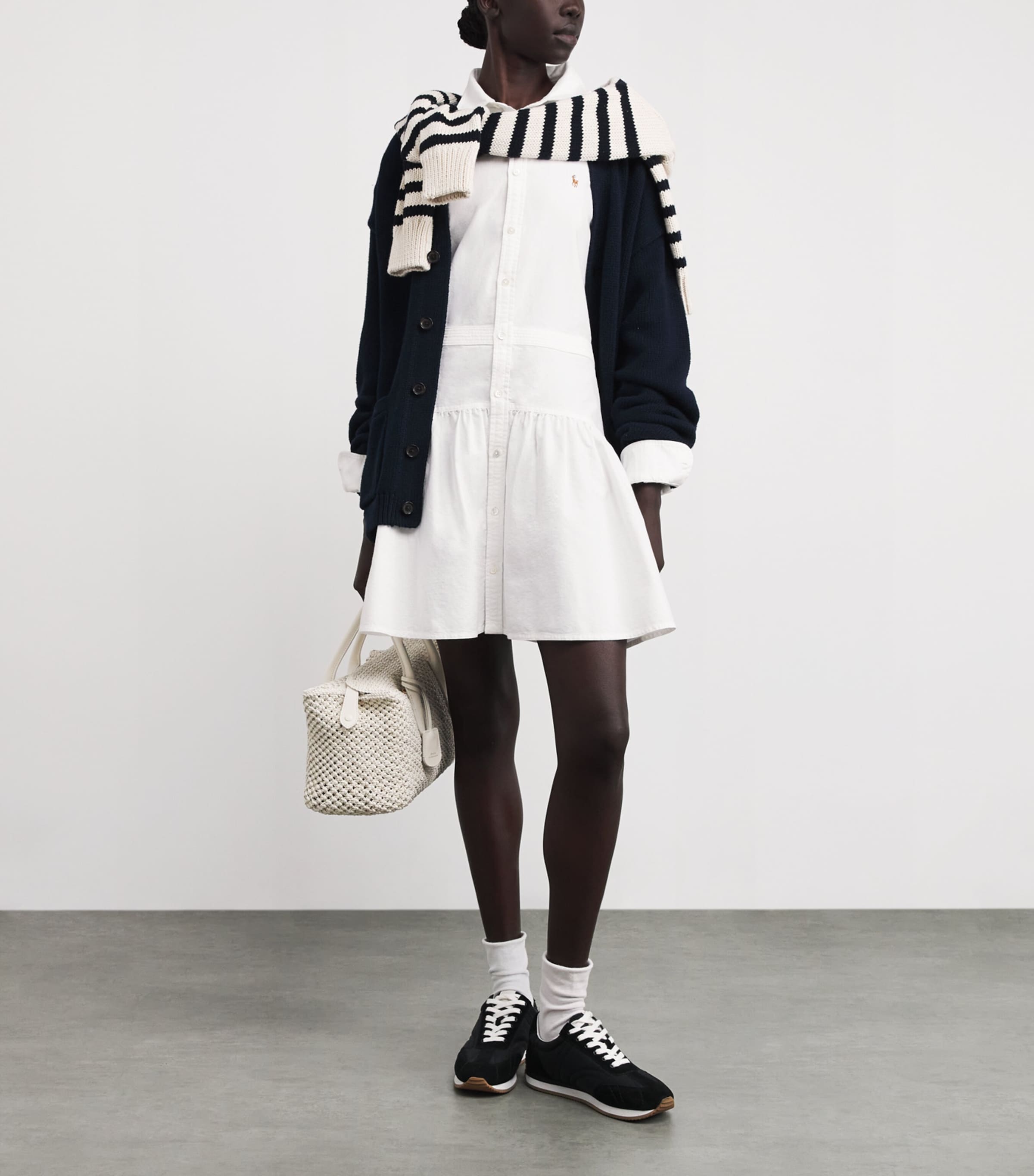 Twill Polo Pony Mini Shirt Dress BSR WHITE Image 2