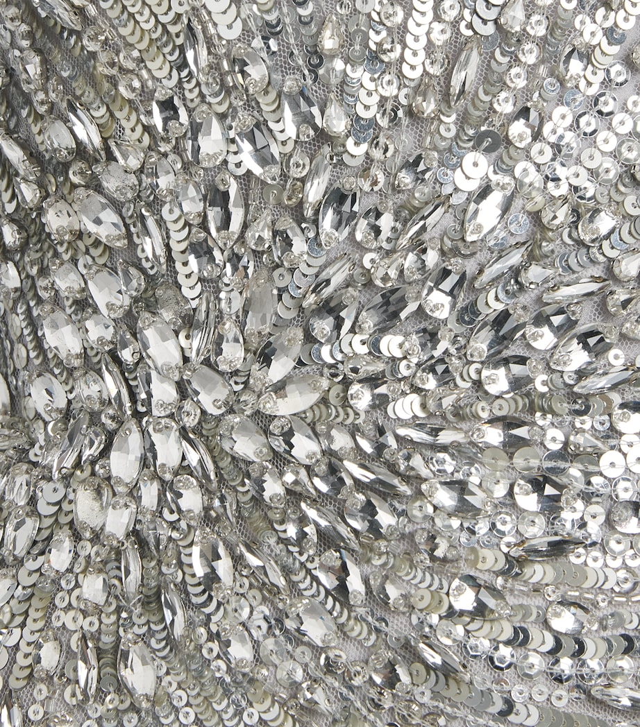 Jenny Packham Womens Embellished Sola Gown Ammonite Image 6