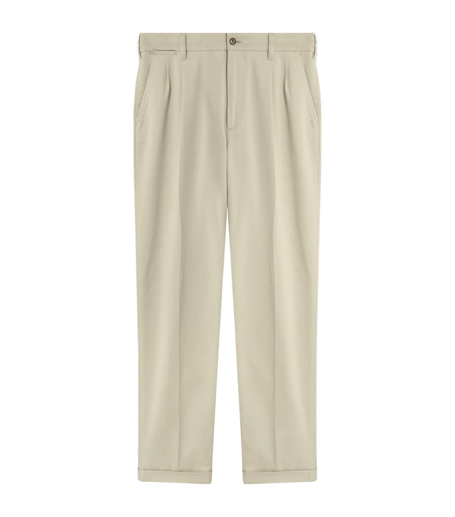 Stretch-Cotton Twill Double-Pleat Chinos 270STONE Image 1