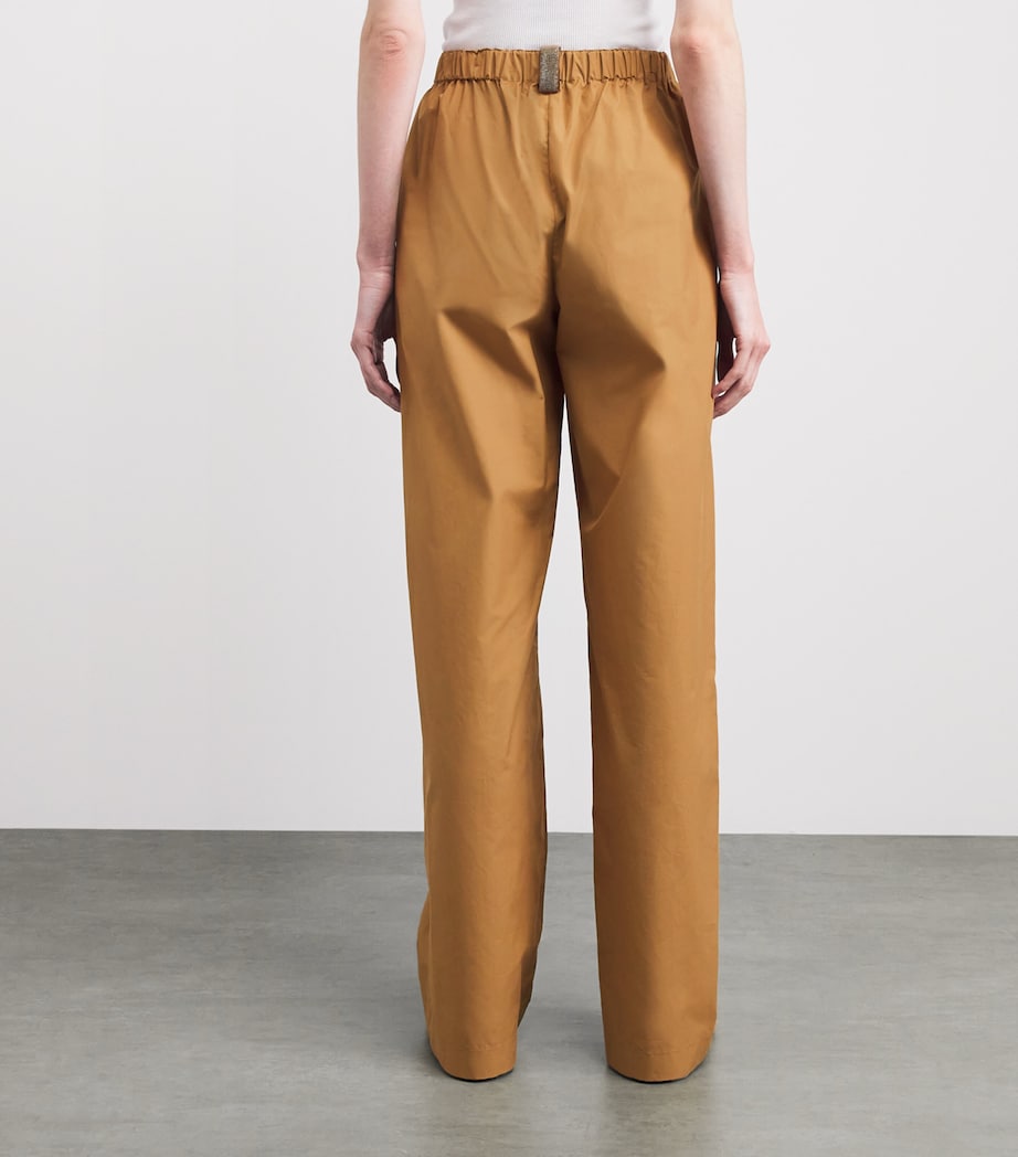 Fabiana Filippi Womens Cotton Embellished Wide-Leg Trousers Vimini Image 5